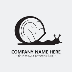Snail illustration black and white for logo company vector image

