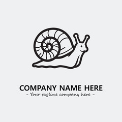 Snail illustration black and white for logo company vector image

