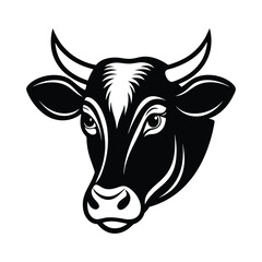 Cow head silhouette vector illustration 