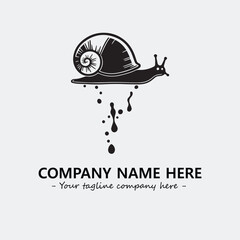 Snail illustration black and white for logo company vector image
