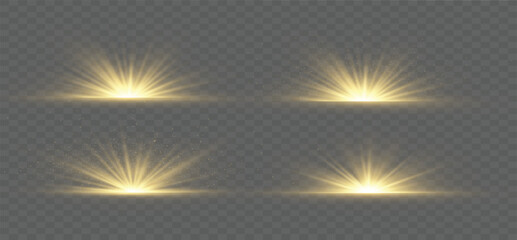 Explosion light effect. Abstract blue and yellow light rays effect background. The vector shines with golden bright light. Golden glitter burst with sparkles. Glow light effect, 