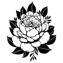 Monochrome Vector Floral Illustration in Detail