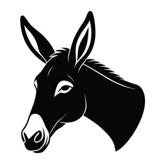  Donkey head silhouette vector illustration 