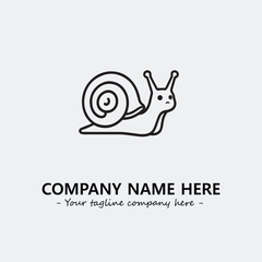 Snail illustration black and white for logo company vector image

