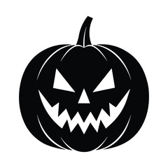 Halloween pumpkin face silhouette vector illustration 