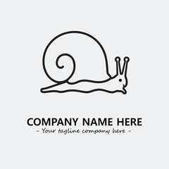 Snail illustration black and white for logo company vector image
