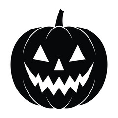 Halloween pumpkin face silhouette vector illustration 