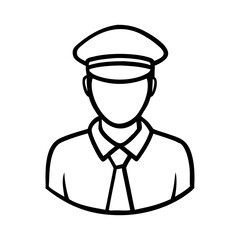 man in uniform icon, office icon, police officer icon isolated transparent background