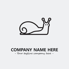 Snail illustration black and white for logo company vector image
