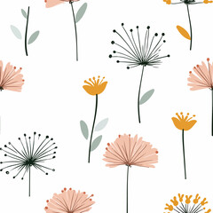 Obraz premium Salsify pattern. Exquisite vector plant patterns.