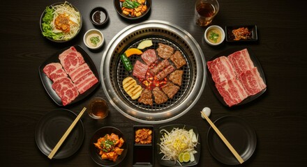 Delicious Japanese BBQ Feast: A Tabletop Culinary Delight