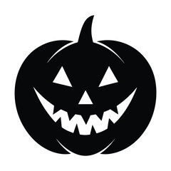 Halloween pumpkin face silhouette vector illustration 