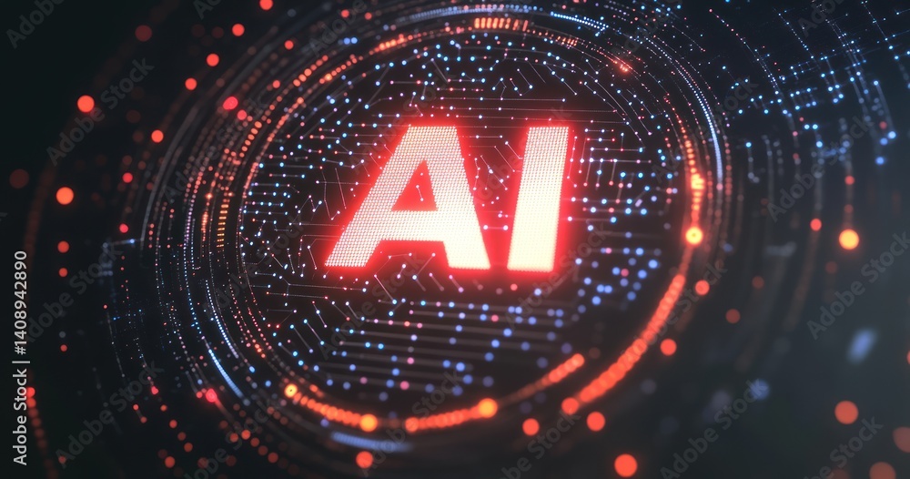 Poster futuristic ai graphic showcasing digital connectivity and innovation in artificial intelligence and 