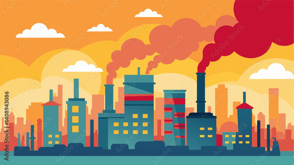 Poster the citys polluted skyline was a call to action demanding that we take responsibility for our action