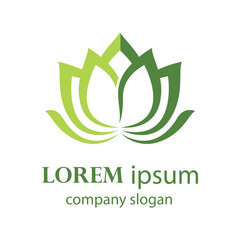 Elegant and beautiful blooming flower logo illustration