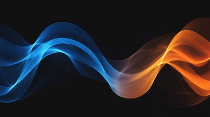 Vibrant waves of blue and orange flow seamlessly, creating a dynamic and visually striking abstract design for creative expression.