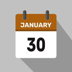 30 january calender icon text page monthly web design.