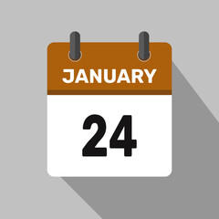Fototapeta premium 24 january calender icon text page monthly web design.