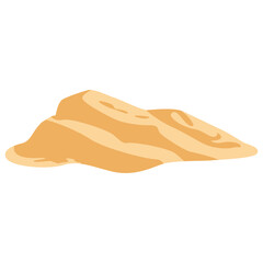 Vector illustration of desert sand dunes in earthy tones. Perfect for landscape design, travel posters, nature scenes, or any desert-themed creative project in flat cartoon style.