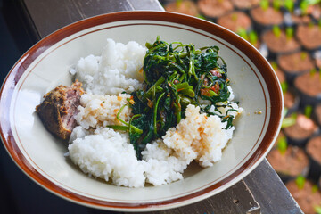 Close up of traditional Indonesian food made from processed cassava