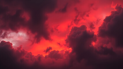 Dramatic fire and clouds painted the sky with orange light as the sun set on a cloudy summer day