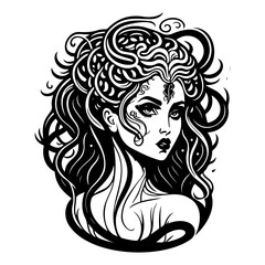 Enchanting Beauty: Mystical Woman Illustration