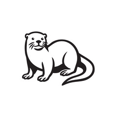 vector illustration of a otter