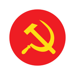Communist icon. Hammer and sickle. Communist Party. Vector.