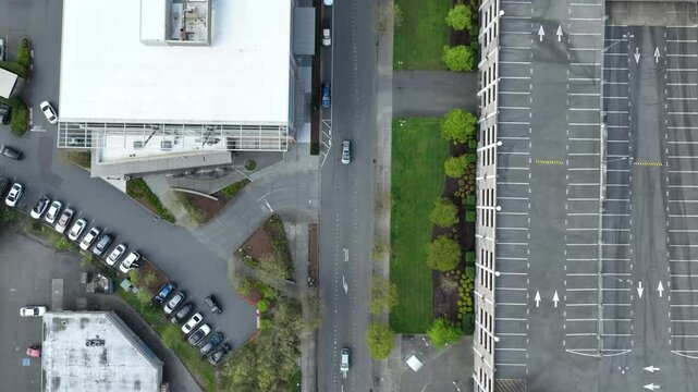Aerial hyperlapse 2nd Ave N. Ramsay Way. Near Kent Station. Nadir view