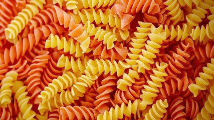 Pasta chaos colorful fusilli showcase culinary delight indoor setting artistic perspective gigapixel quality