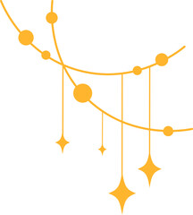 Hanging Star and Sparkle Garland Decorations Set