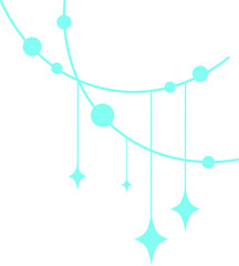 Hanging Star and Sparkle Garland Decorations Set