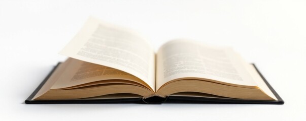 Obraz premium Softly lit book cover with subtle shadows, isolated on white background, wood, paper, concept