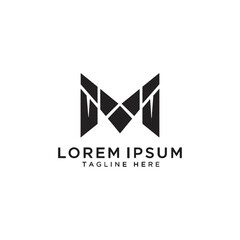 Naklejka premium Modern Geometric M Logo Design