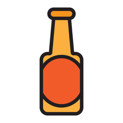 Beer Bottle Vector Filled Icon Design