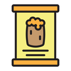 Oktoberfest Ticket Vector Filled Icon Design