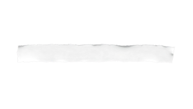 Textured White Watercolor Paper Strip with Deckled Edge on Black Background – High-Resolution Close-Up Highlighting Rough Fibers and Irregular Tears