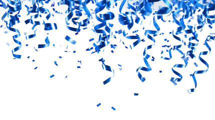 Fototapeta premium PNG Blue confetti and ribbons illustration celebration background.