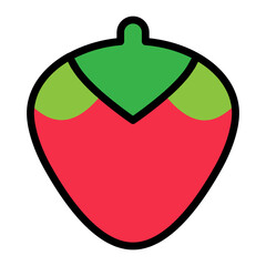 Strawberry Gummies Vector Filled Icon Design
