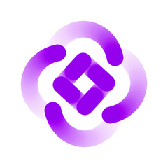 Fototapeta premium symmetrical abstract purple logo asset on transparent background