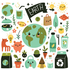 Hand drawn cartoon style icons set