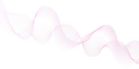 pink wave curve lines banner background design. Abstract soft wave lines dynamic flowing pink light isolated background. Vector Illustration of the pink pattern of lines. Black stripes on white .