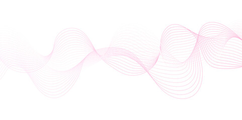 pink wave curve lines banner background design. Abstract soft wave lines dynamic flowing pink light isolated background. Vector Illustration of the pink pattern of lines. Black stripes on white .