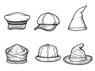 Cap line art vector illustration