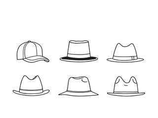 Cap line art vector illustration