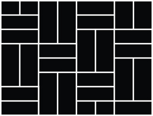 Photo collage vector template, background and rectangle mosaic shape for wall gallery design with symmetrical frame arrangement, mood board. Square Texture pattern for picture display presentation. 