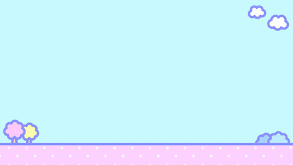 レトロポップなファンシー系草むらの背景⭐︎