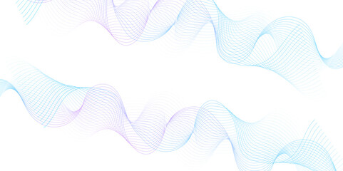 White wave curve lines banner background design. Abstract soft wave lines dynamic flowing purple and blue isolated background. Vector Illustration of the pink pattern of lines. stripes on white.