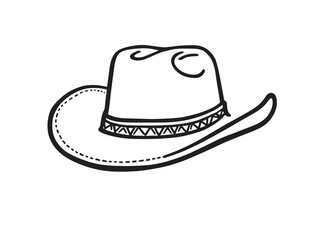 Cowboy hat line art vector illustration