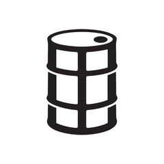 Oil barrel icon logo in black silhouette vector illustration